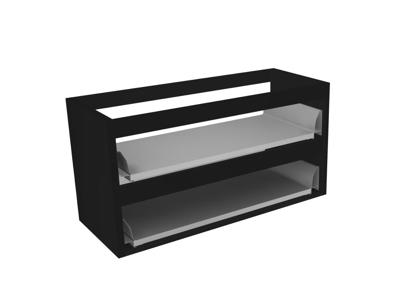 Sub 16 wastafelonderkast met 2 laden 100x52 cm zonder front, mat zwart