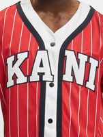 Karl Kani / overhemd Serif Pinstripe Baseball in rood