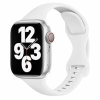 By Qubix - Sportbandje Slim Fit - Wit - Compatible met Apple Watch 44mm / 45mm / 46mm / 49mm - Compatible Apple watch bandjes