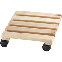 1x Planten trolleys/multirollers naturel vierkant 30 x 30 cm voor harde vloeren