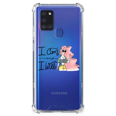 Samsung Galaxy A21s Stevig Bumper Hoesje i Can