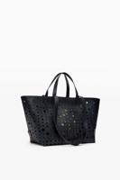 Shopper tas met cirkels - BLACK - U