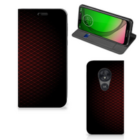 Motorola Moto G7 Play Hoesje met Magneet Geruit Rood