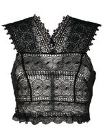 Ulla Johnson haut Alianna crop à broderies - Noir