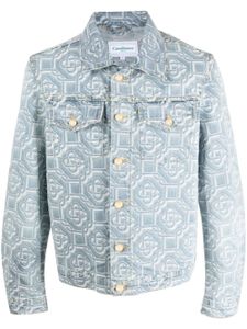 Casablanca veste en jean à imprimé monogrammé - Bleu