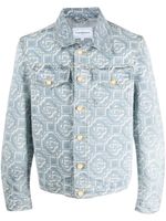 Casablanca veste en jean à imprimé monogrammé - Bleu - thumbnail