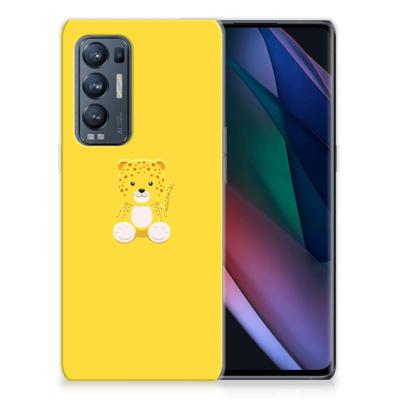 OPPO Find X3 Neo Telefoonhoesje met Naam Baby Leopard OPPO Find X3 Neo Telefoonhoesje met Naam Baby Leopard