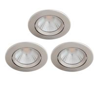 Philips Set van 3 inbouwspots Sparkle nikkel 75601700