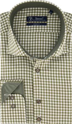 Sleeve7 Heren Overhemd Groen Twill Ruit Modern Fit Sleeve7 Heren Overhemd Groen Twill Ruit Modern Fit