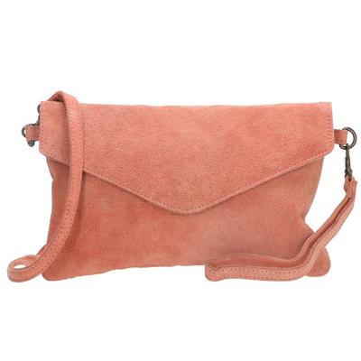 Charm Suède Envelop Clutch / Avondtasje Oud Roze