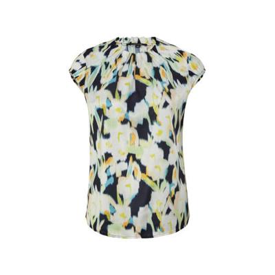 comma gebloemde top donkerblauw/geel/groen comma gebloemde top donkerblauw/geel/groen