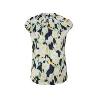 comma gebloemde top donkerblauw/geel/groen