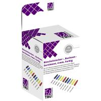 TRU COMPONENTS Assortiment laboratoriumconnectoren Stekker, recht, Koppeling, recht Stift-Ø: 4 mm Zwart, Rood, Blauw, Geel, Groen 20 onderdelen