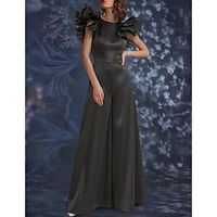 Jumpsuits Avondjurken Elegant Jurk Formeel Tot de grond Mouwloos Met sieraad Charmeuse Blote Rug met Geplooid 2023 Lightinthebox