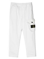 Stone Island Junior pantalon droit à détails en velours côtelé - Blanc - thumbnail