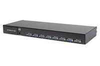 DIGITUS Modulaire KVM-switch voor DIGITUS KVM-consoles, 8 VGA-poorten, 8 x serveraansluitkabel (VGA, USB, PS/2), cascadeerbaar, zwart