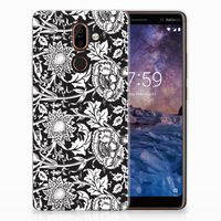 Nokia 7 Plus TPU Case Black Flowers