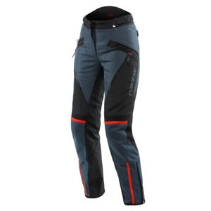 DAINESE Tempest 3 Lady D-Dry® Pants, Textiel motorbroek dames, Ebony-Zwart-Lava Rood