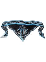 PUCCI foulard en soie à fleurs - Bleu