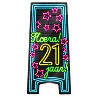 NEON Partybord hoera 21 jaar