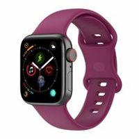 Siliconen sportbandje - Wijnrood - Maat: S/M - Geschikt voor Apple Watch 42mm / 44mm / 45mm / 49mm