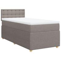 vidaXL Boxspring met matras stof taupe 90x190 cm