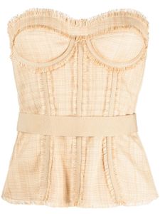 Dolce & Gabbana Pre-Owned bustier à franges (années 2000) - Tons neutres