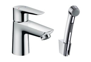 Hansgrohe Talis E wastafelkraan met handdouche en doucheslang chroom