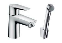 Hansgrohe Talis E wastafelkraan met handdouche en doucheslang chroom - thumbnail