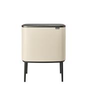 Brabantia Bo Touch Bin Prullenbak, Recycling, Soft Beige, 1 binnenemmer (36L)
