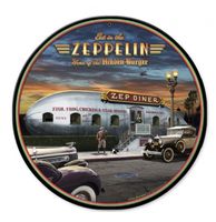 Eat in the Zeppelin &apos;Zep Diner&apos; Zwaar Metalen Bord XL - thumbnail