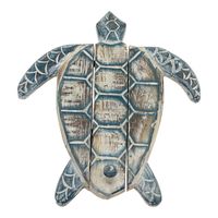 Houten Schildpad Kapstok Blauw (28 x 25 cm) - thumbnail