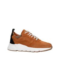 Manfield suède sneakers bruin/panterprint