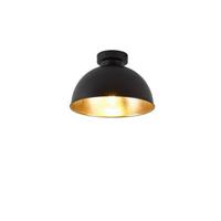 QAZQA Industriële plafondlamp zwart met goud 28 cm - Magnax