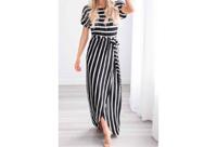 Gestreepte maxi jurk - in de sale!