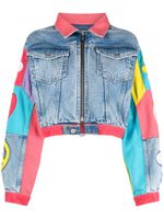 MOSCHINO JEANS graphic-print cotton jacket - Bleu