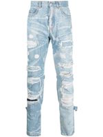 John Richmond jean skinny à effet usé - Bleu