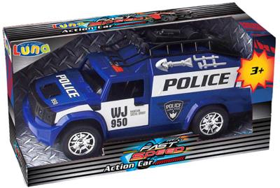Luna politievoertuig junior 34 x 17 cm blauw/wit