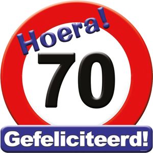 Hulde stopbord 70 jaar feestartikelen / versiering   -