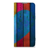 OnePlus Nord 2T Book Wallet Case Wood Heart - Cadeau voor je Vriend - thumbnail