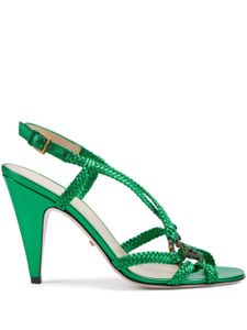 Gucci crystal Interlocking G sandals - Vert