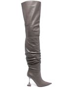 Amina Muaddi cuissardes Olivia 95 mm - Gris