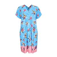 Yoek gebloemde jurk blauw/roze/wit