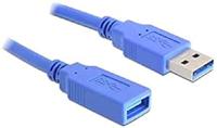 Delock verlengkabel USB 3.0 type A stekker > USB 3.0 type A bus 1 m blauw