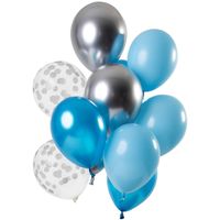 Ballonnen Set Aquamarine Metallic Premium 30cm (12st) - thumbnail