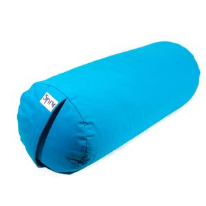 Yoga Bolster Turquoise Rond Katoen - Effen - 59 x 21,5 cm