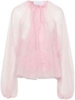 Viktor & Rolf blouse en tulle à appliques fleurs - Rose - thumbnail