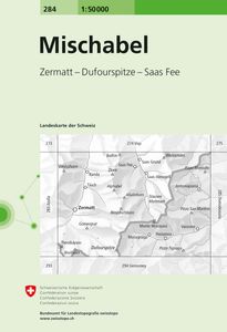 Wandelkaart - Topografische kaart 284 Mischabel | Swisstopo