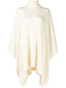 Madeleine Thompson poncho Petunia en maille torsadée - Blanc