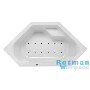 Whirlpool bad Rotman Rimini | 145x145 cm | Acryl | Pneumatisch | Luchtsysteem | Wit